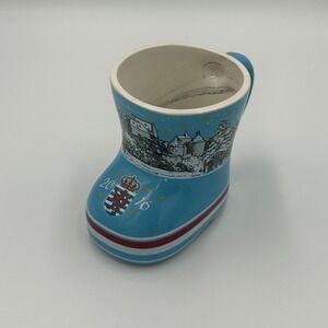 Koessinger AG 2016 Bourscheid Christmas Market Blue Ceramic Boot Mug Gluhwein